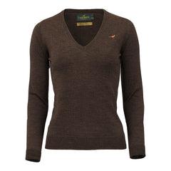 Camilla V-neck Merino Sweater  -  Brownie Laksen